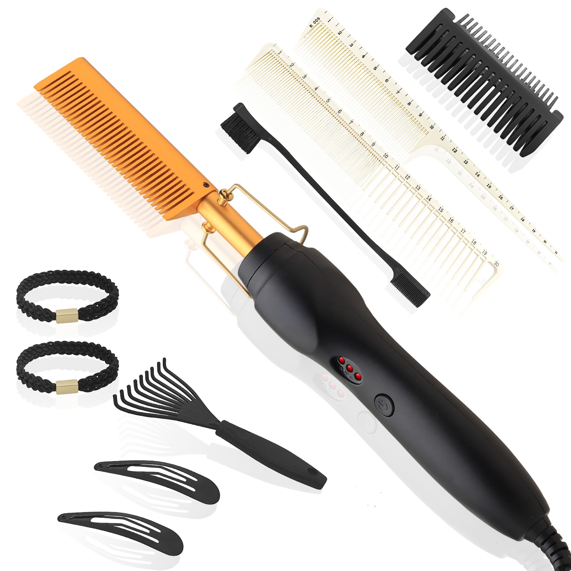 High Quality Three Mode Electric Hot Comb with Ceramic Technology Comfortable Hair Styling Tool for Women Men